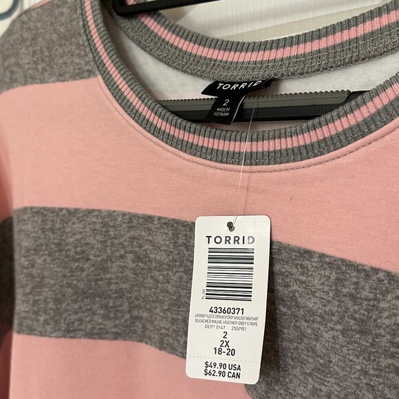 Torrid Drop Shoulder Crew Sweatshirt Size 2 - Picture 6 of 15